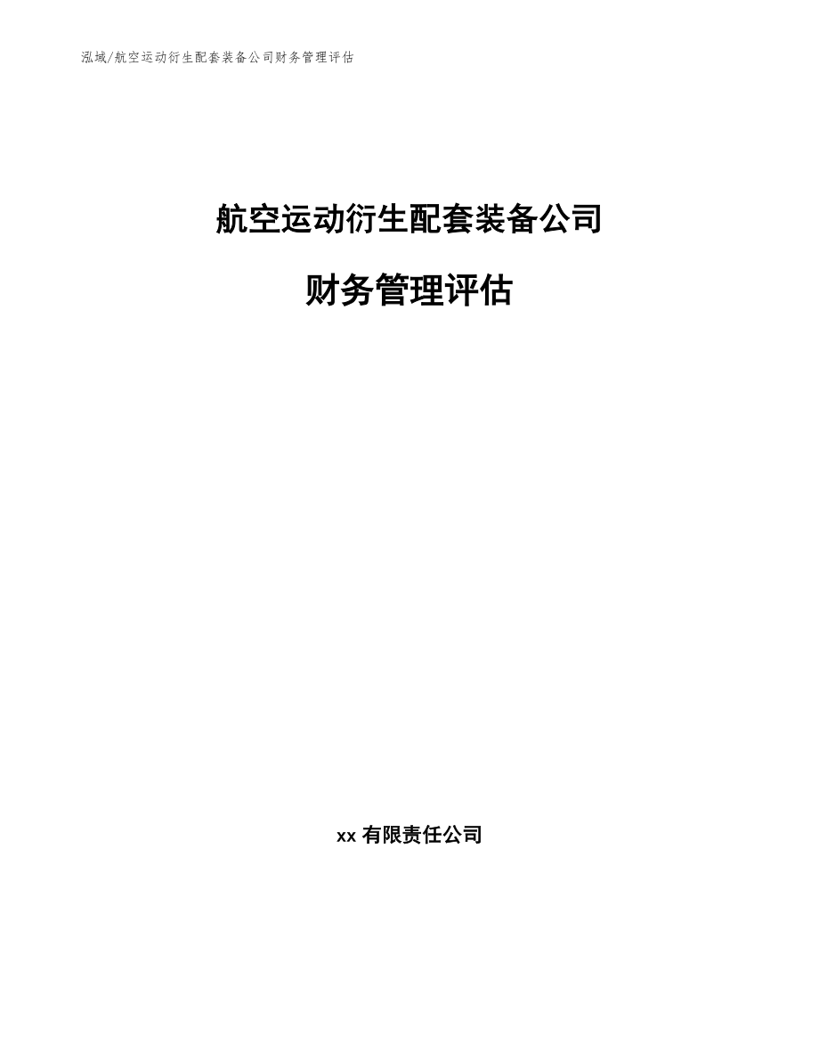 航空运动衍生配套装备公司财务管理评估_第1页