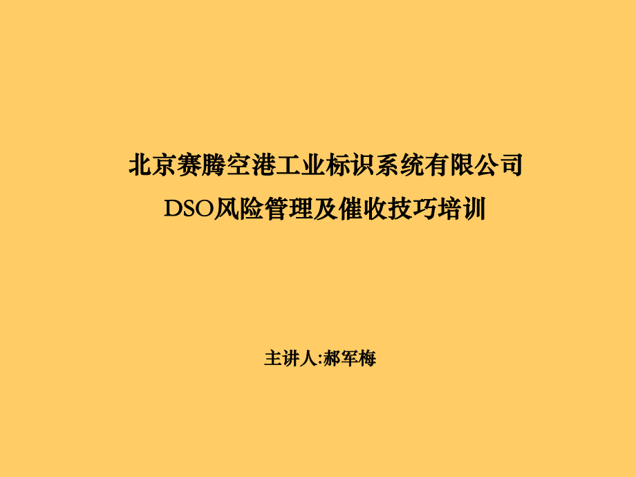 DSO风险管理及催收技巧培训讲义_第1页