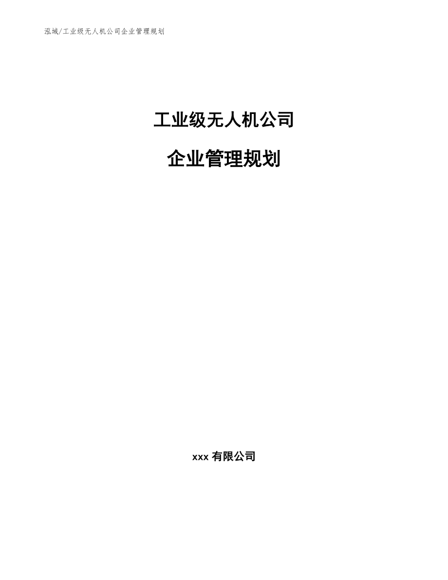 工业级无人机公司企业管理规划【范文】_第1页