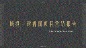 同策上海城投露香园项目营销报告