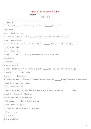 （柳州專版）2019中考英語高分復(fù)習(xí) 第四篇 教材過關(guān)篇 課時(shí)20 Modules 5-8（九下）習(xí)題