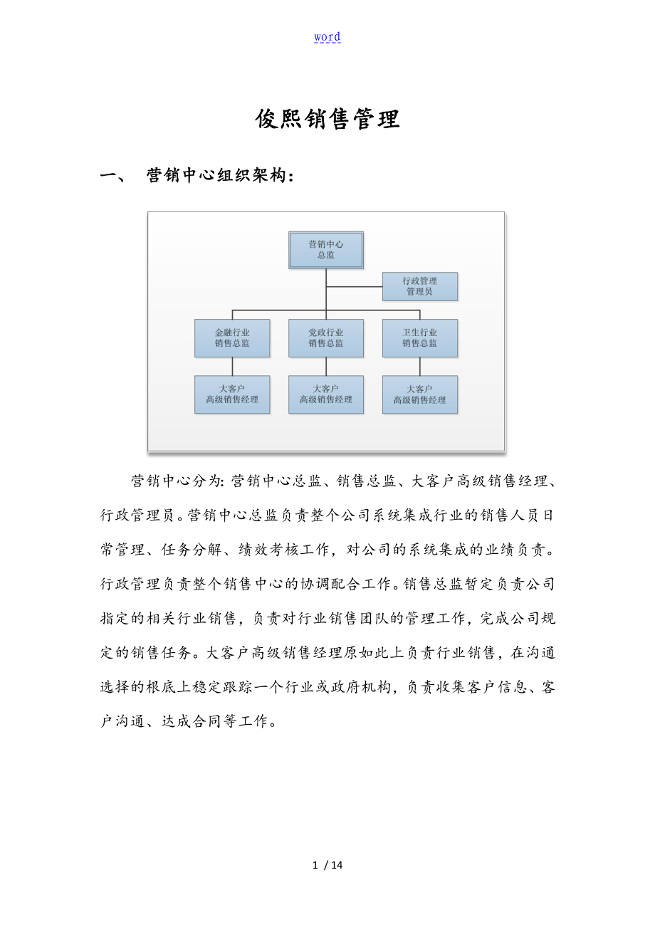 河南俊熙销售管理系统体系建设_第1页