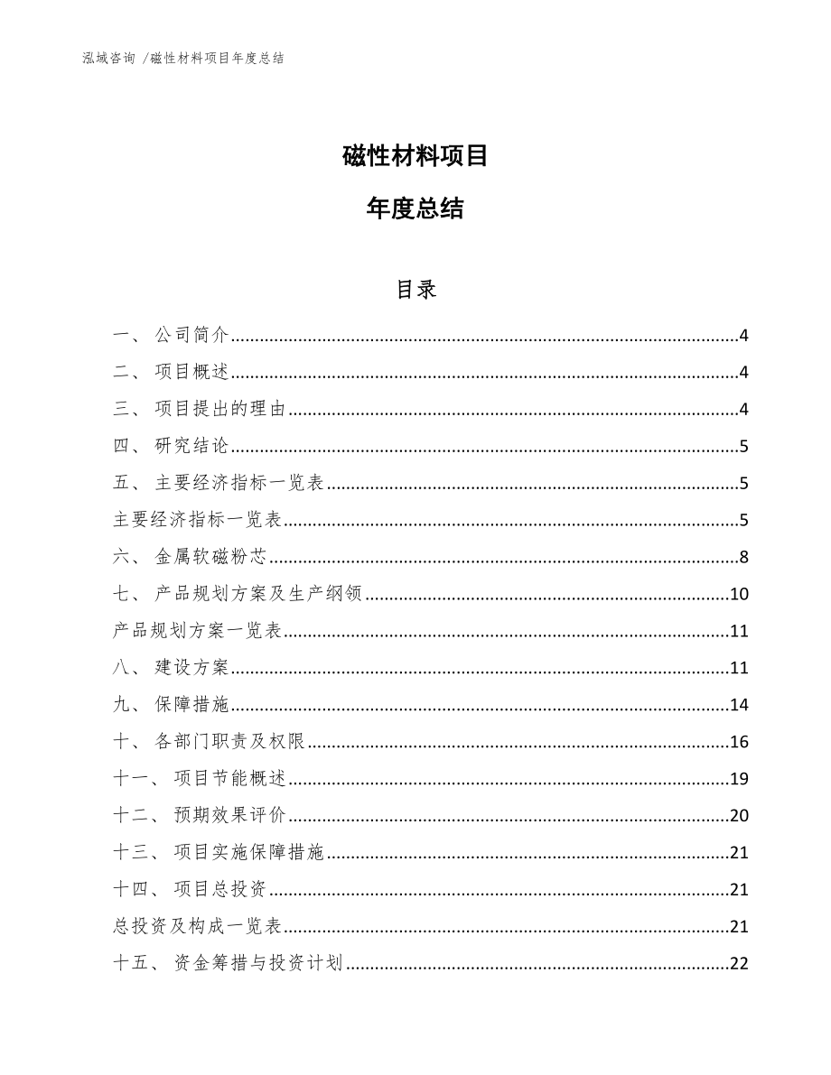 磁性材料项目年度总结【参考范文】_第1页