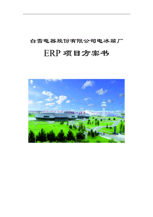 028白雪电器电冰箱厂ERP项目方案书东软