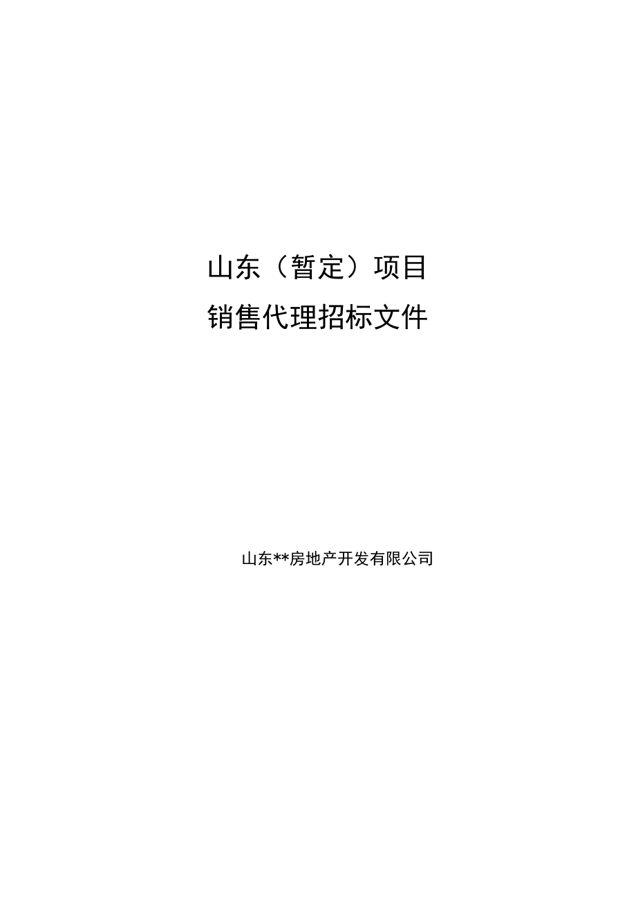 房地产项目销售代理招标文件_第1页