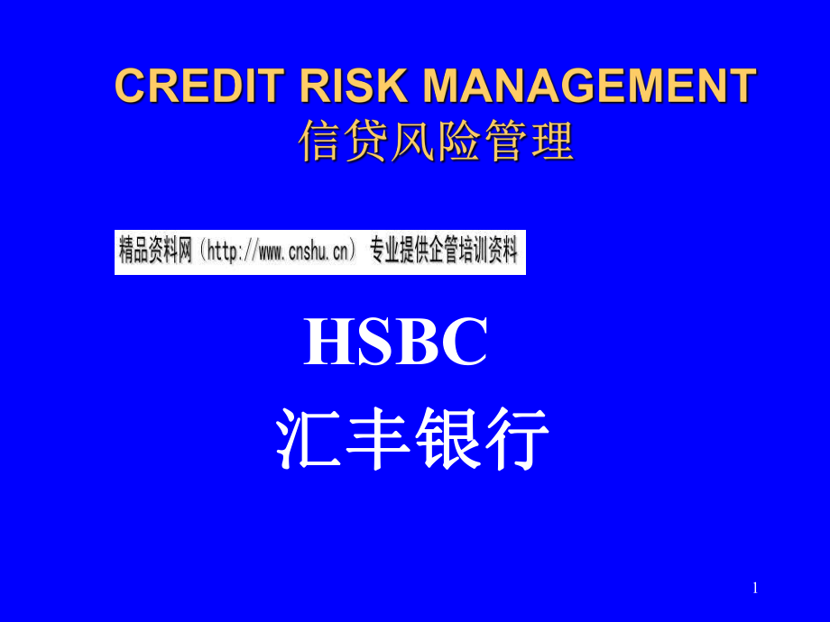 汇丰银行的信贷风险管理_第1页