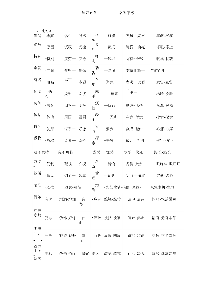 三年級(jí)近反意詞_第1頁