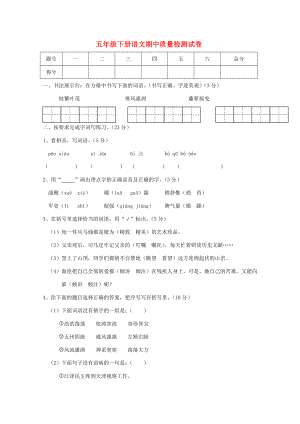 五年級(jí)語文下學(xué)期期中試卷蘇教版蘇教版小學(xué)五年級(jí)全冊(cè)語文試題