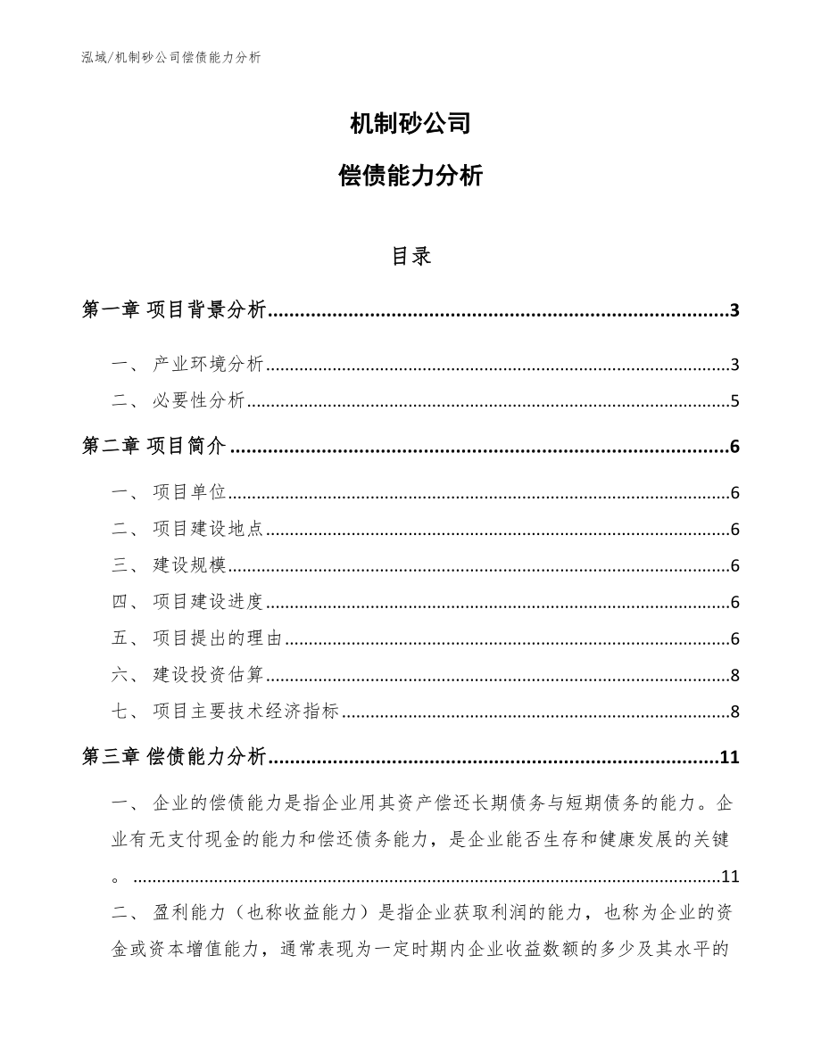 机制砂公司偿债能力分析_第1页