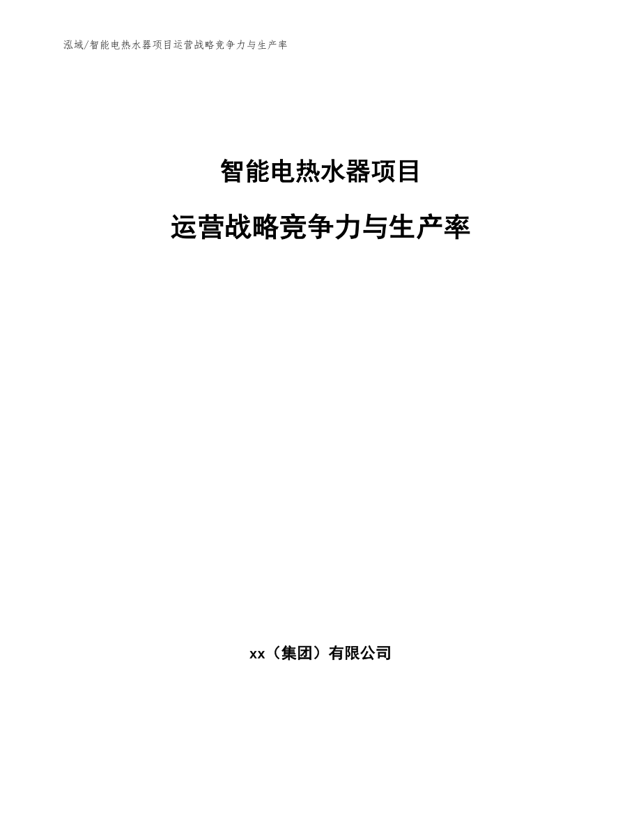 智能电热水器项目运营战略竞争力与生产率_范文_第1页