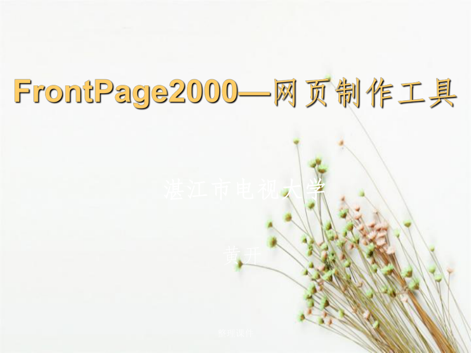 FrontPage2000网页制作工具_第1页