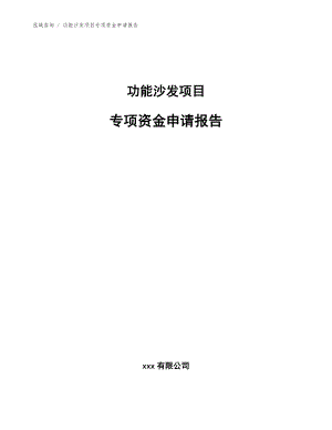 功能沙发项目专项资金申请报告_范文参考