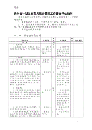 贵州省计划生育药具服务管理工作督查评估细则