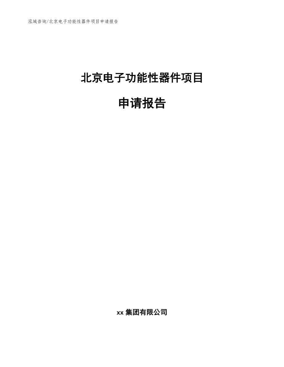 北京电子功能性器件项目申请报告_模板范本_第1页