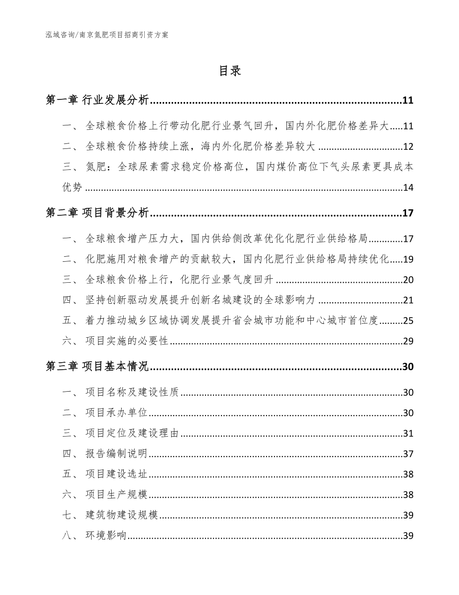 南京氮肥项目招商引资方案_第1页
