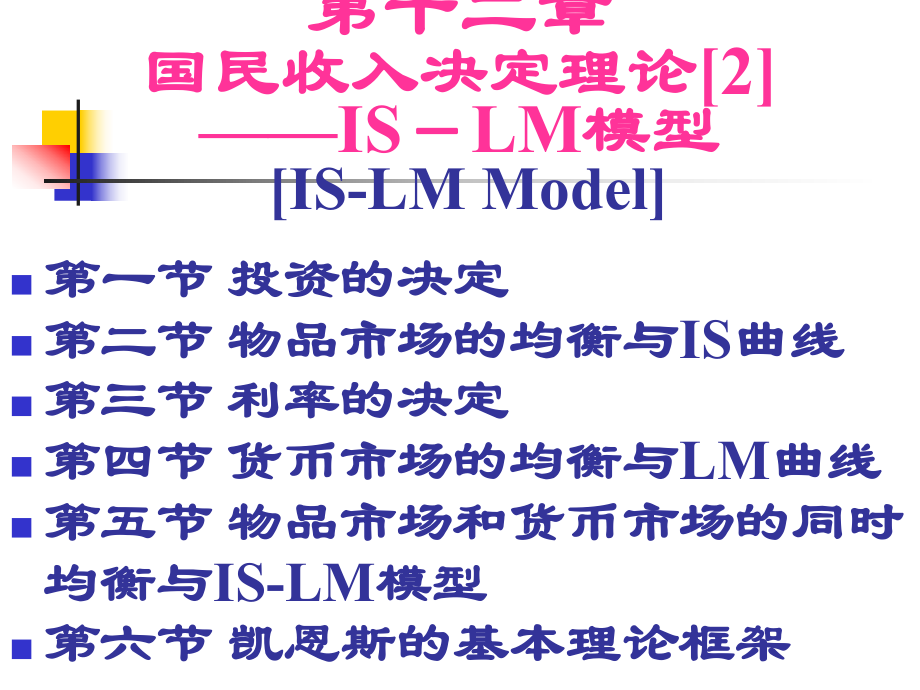 国民收入决定理论最新ISLM模型课件_第1页