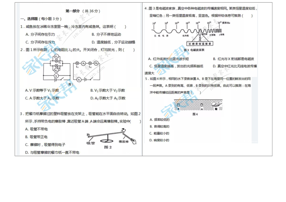 2015广州中考物理试卷+答案_第1页