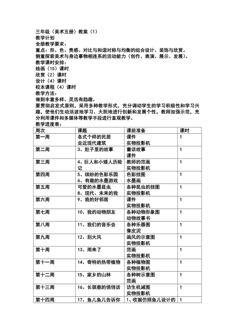 嶺南版小學(xué)美術(shù)三年級(jí)上冊(cè)教案全冊(cè)_第1頁