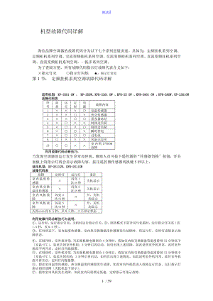 海信机型故障代码