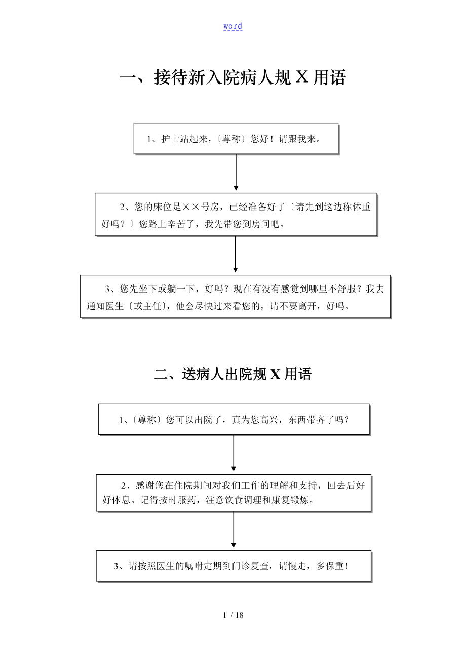 护理服务要求规范用语_第1页