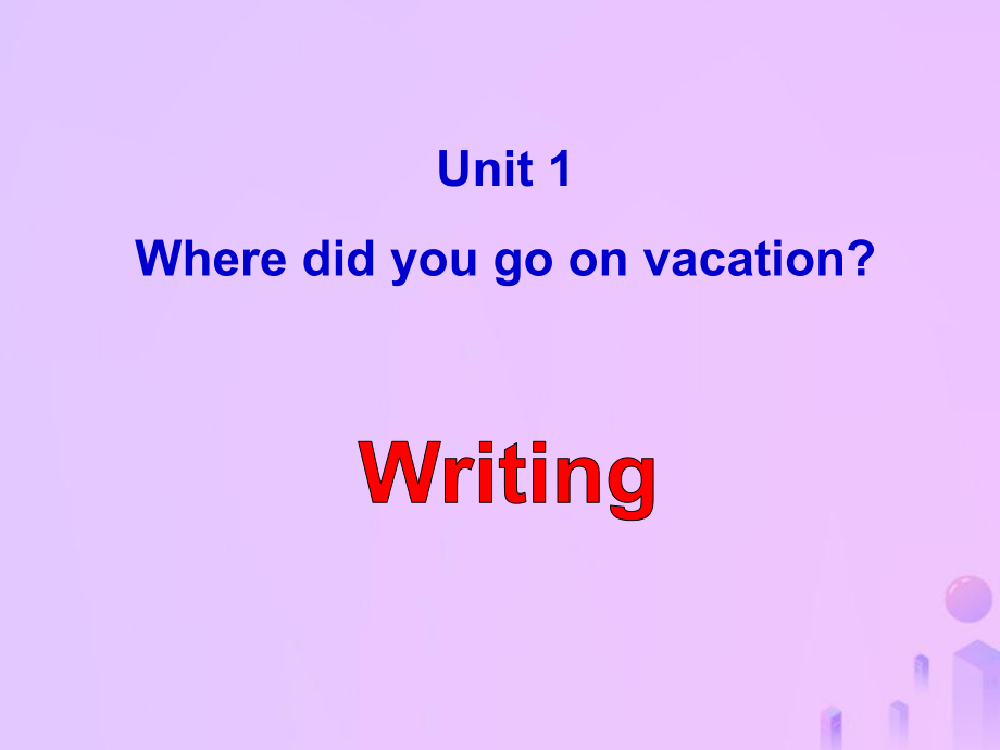 八年级英语上册 Unit 1 Where did you go on vacation单元同步作文课件 （新版）人教新目标版_第1页