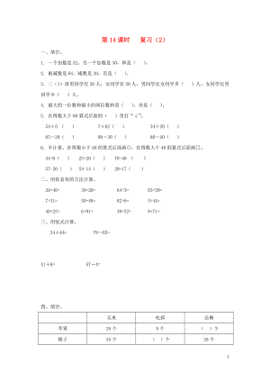 2019年一年級(jí)數(shù)學(xué)下冊(cè) 第四單元 100以內(nèi)的加法和減法（一）第14課時(shí) 復(fù)習(xí)（無(wú)答案） 蘇教版