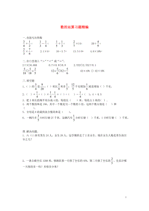 2018學(xué)年一年級數(shù)學(xué)下冊 習(xí)題精編 數(shù)的運(yùn)算（無答案） 新人教版