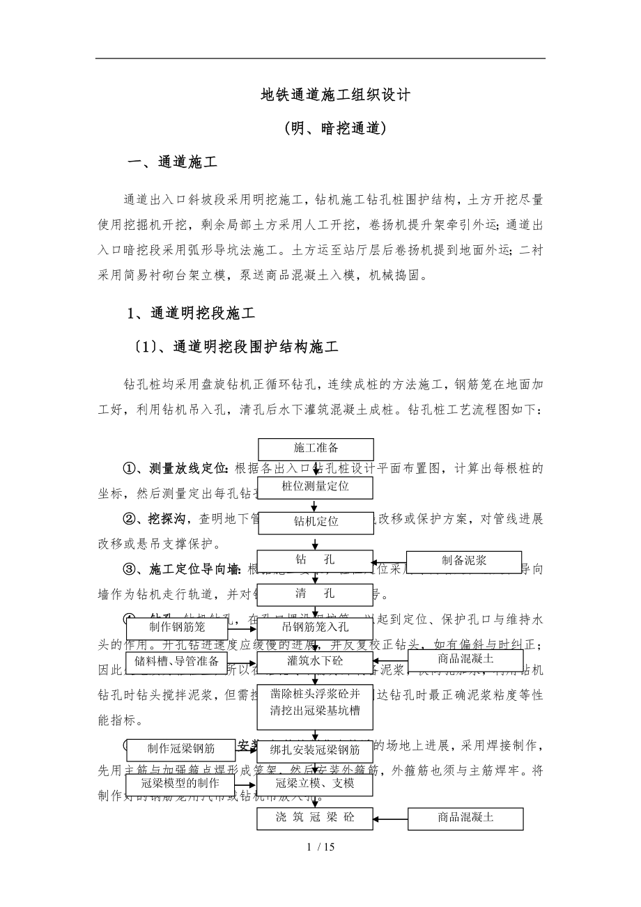 深圳地铁车站出入口工程施工组织设计方案_第1页
