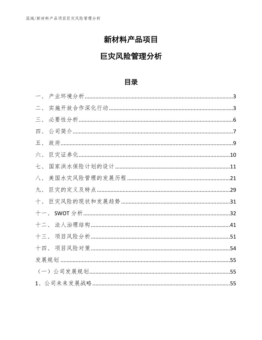 新材料产品项目巨灾风险管理分析_参考_第1页