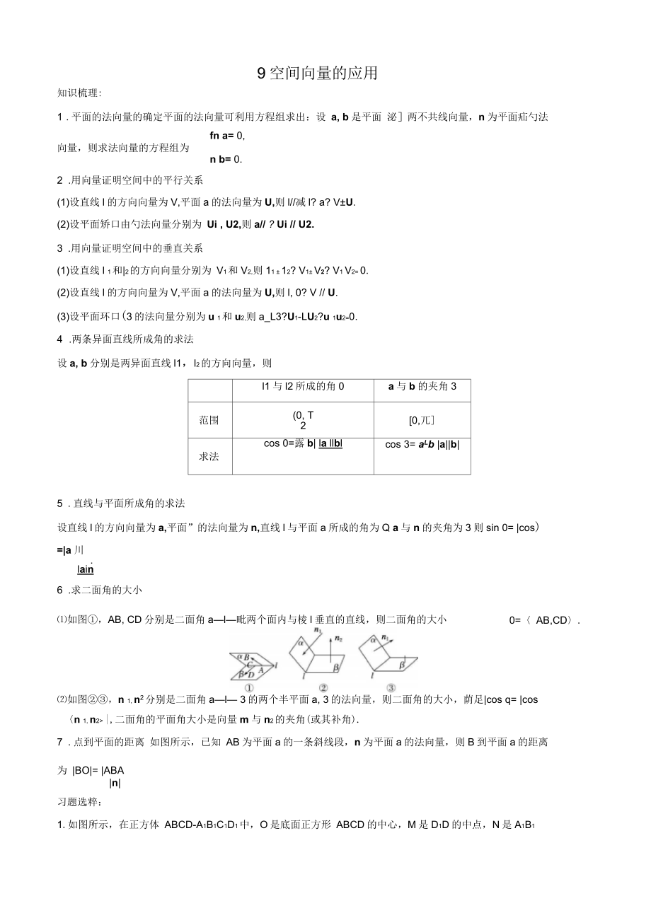 高一數(shù)學(xué)《空間向量的應(yīng)用》專項(xiàng)訓(xùn)練_第1頁(yè)