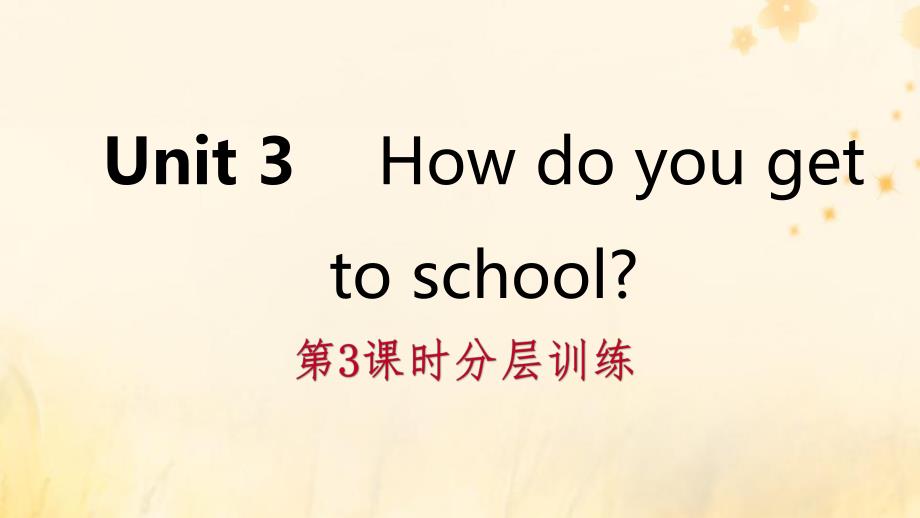 2019年春七年级英语下册 Unit 3 How do you get to school（第3课时）分层训练课件 （新版）人教新目标版_第1页