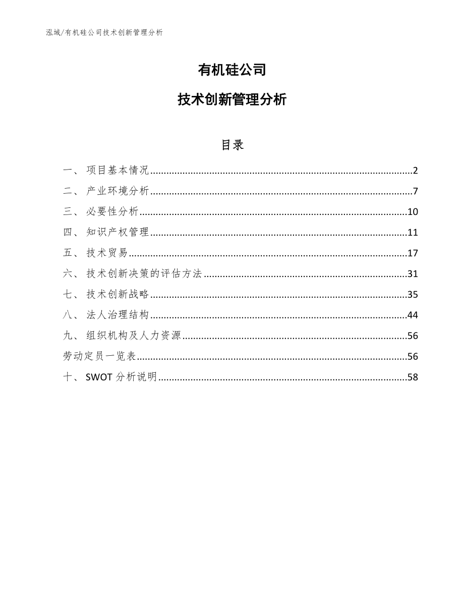 有机硅公司技术创新管理分析_参考_第1页