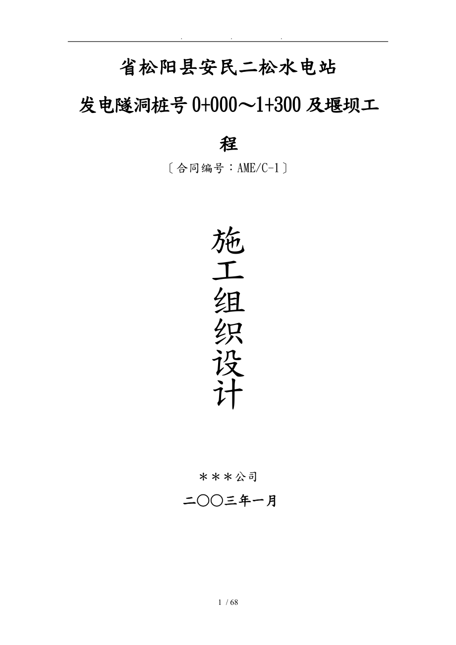 松阳县安民二松水电站工程施工组织设计方案_第1页