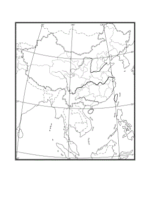 中国疆域空白图(带经纬网)(1)