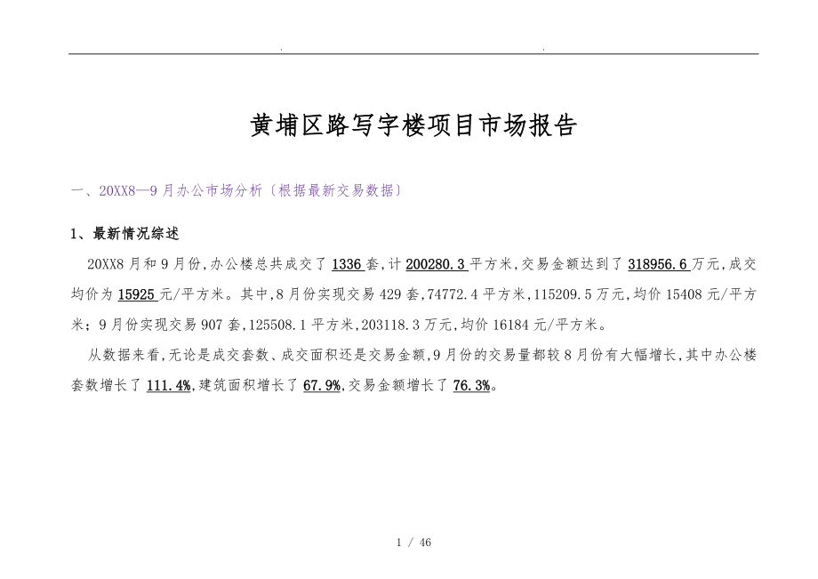上海黄埔区四川路写字楼项目市场报告_第1页