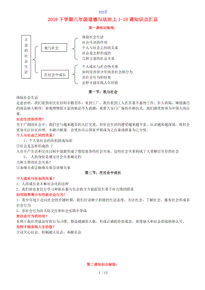 八上道法 知識(shí)點(diǎn)匯總情況