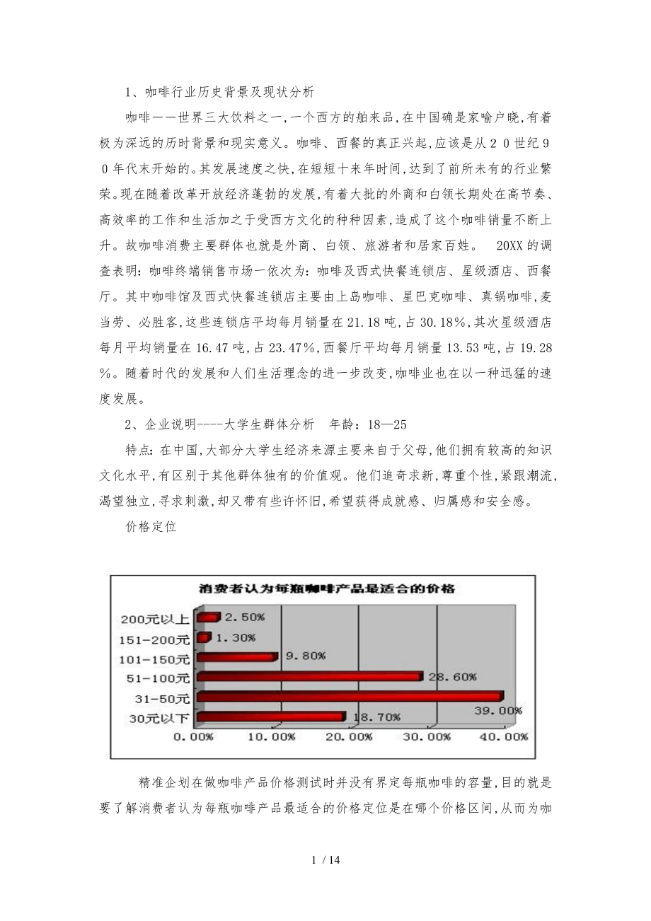 咖啡厅商业实施计划书范本_第1页