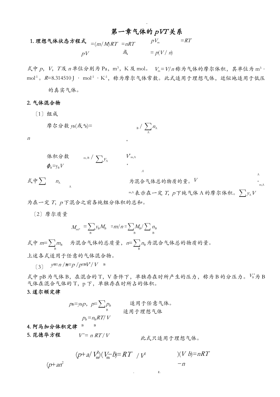 公式及其适用条件总结_第1页