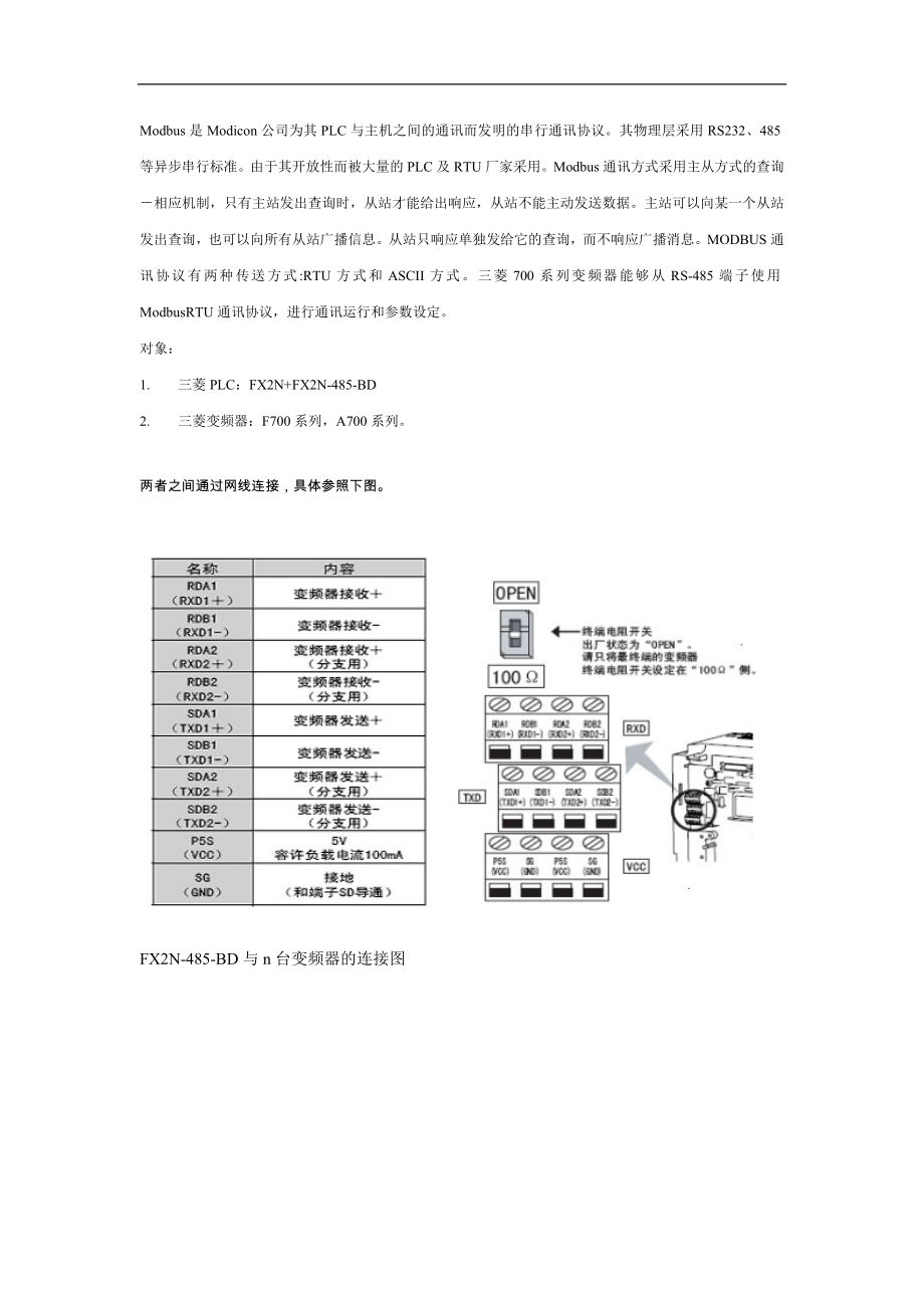 三菱PLC和变频器通讯-ModbusRTU协议_第1页