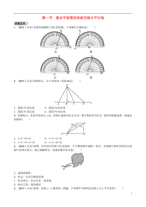 山東省濟南市2018年中考數(shù)學(xué)一輪復(fù)習 第四章 幾何初步與三角形 第一節(jié) 基本平面圖形和相交線與平行線練習