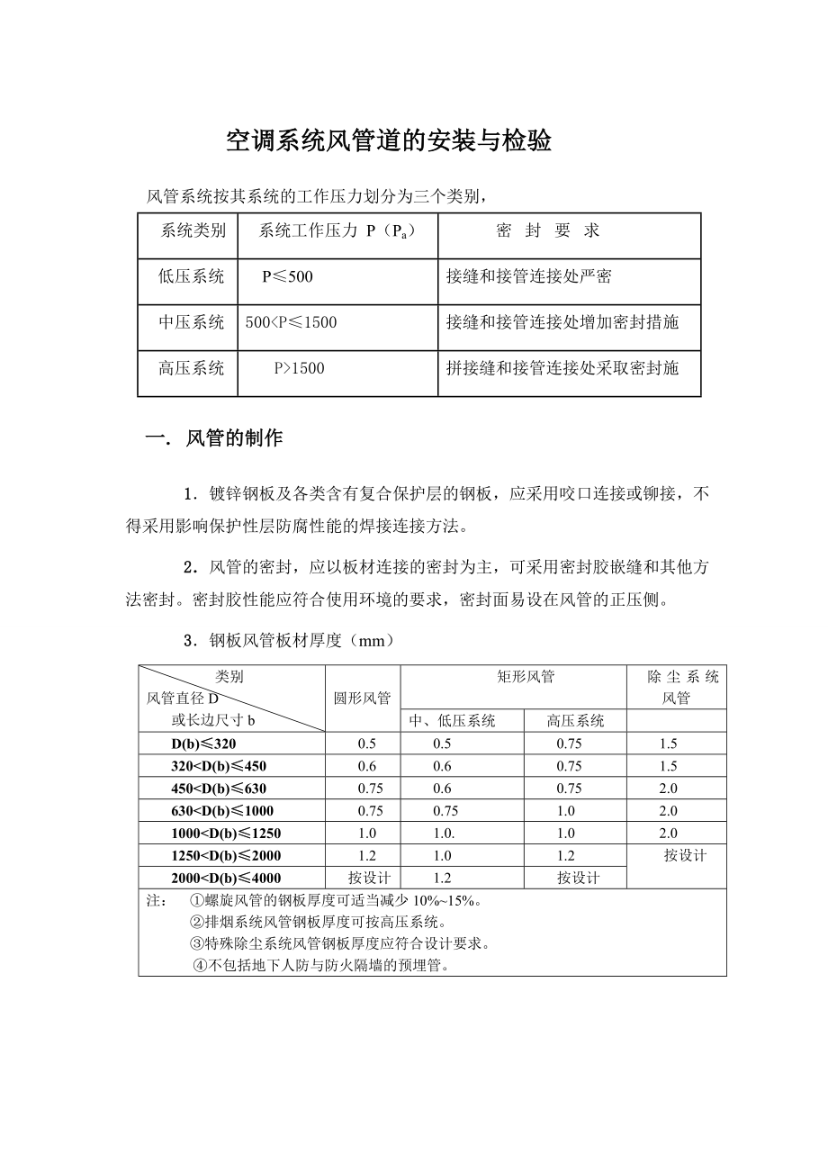 空调系统风管道的安装与检验_第1页