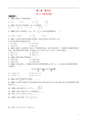 山東省濟(jì)南市2018年中考數(shù)學(xué)一輪復(fù)習(xí) 第一章 數(shù)與式 第一節(jié) 實(shí)數(shù)及其運(yùn)算練習(xí)