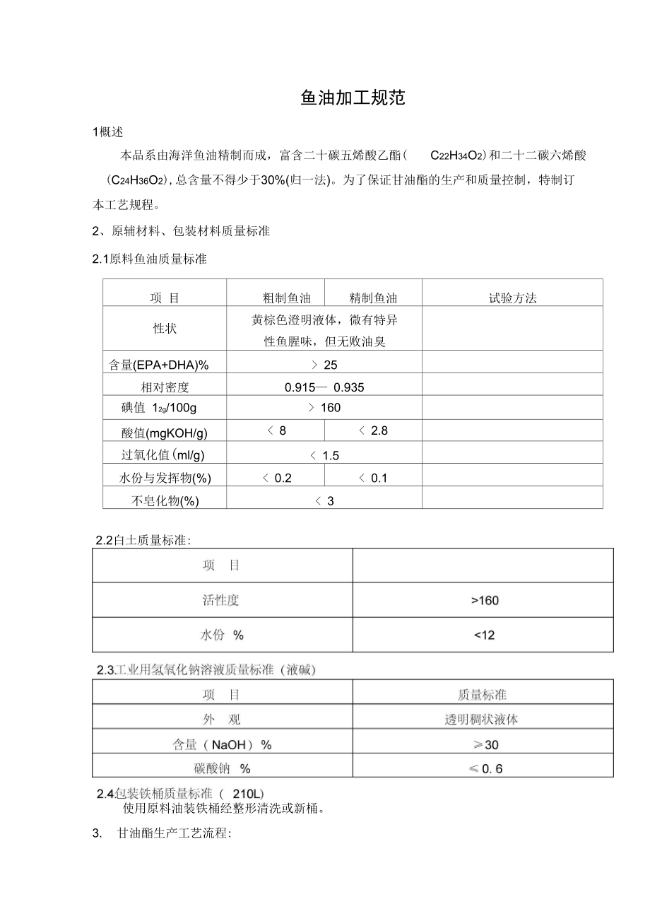 深海鱼油工艺规程_第1页