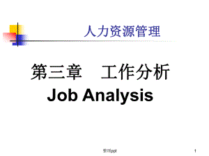 清华人力资源管理教程第3章工作分析