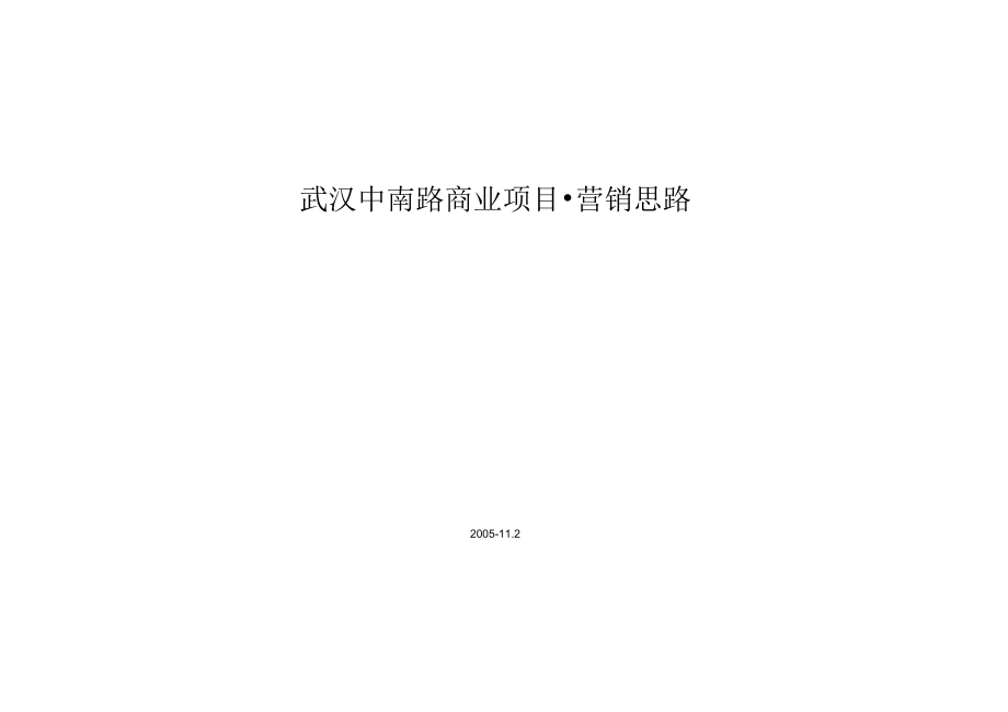 武汉中南路商业项目营销思路_第1页