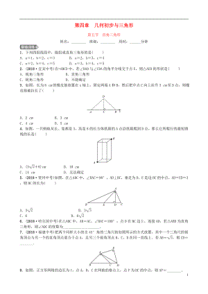 山東省德州市2019年中考數(shù)學(xué)同步復(fù)習(xí) 第四章 幾何初步與三角形 第五節(jié) 直角三角形訓(xùn)練