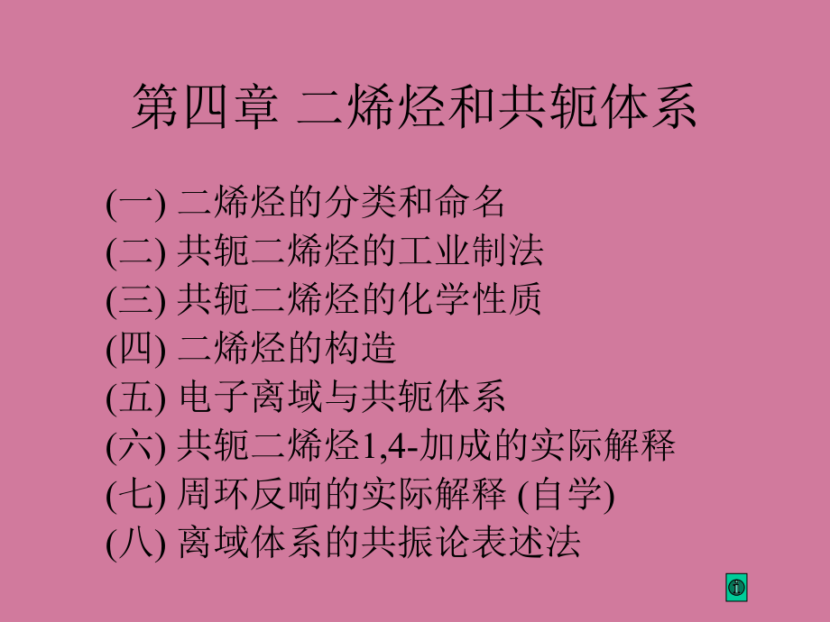 第四部分二烯烃和共轭体系教学ppt课件_第1页