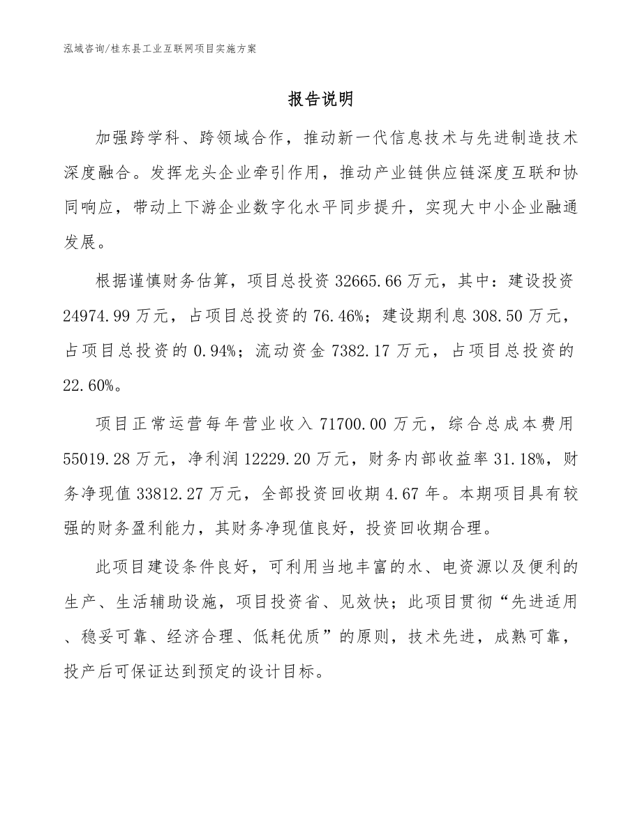 桂东县工业互联网项目实施方案_第1页