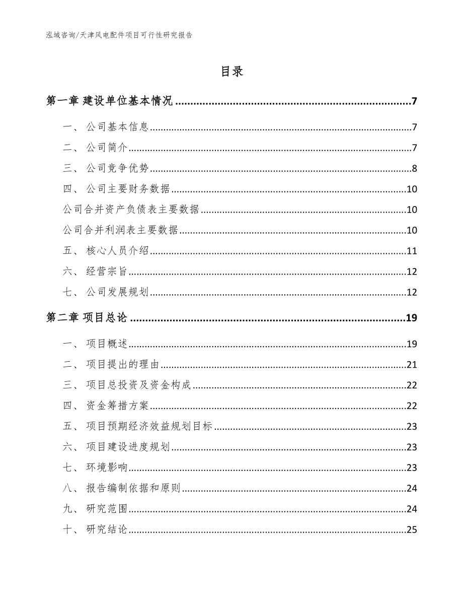 天津风电配件项目可行性研究报告_模板范本_第1页