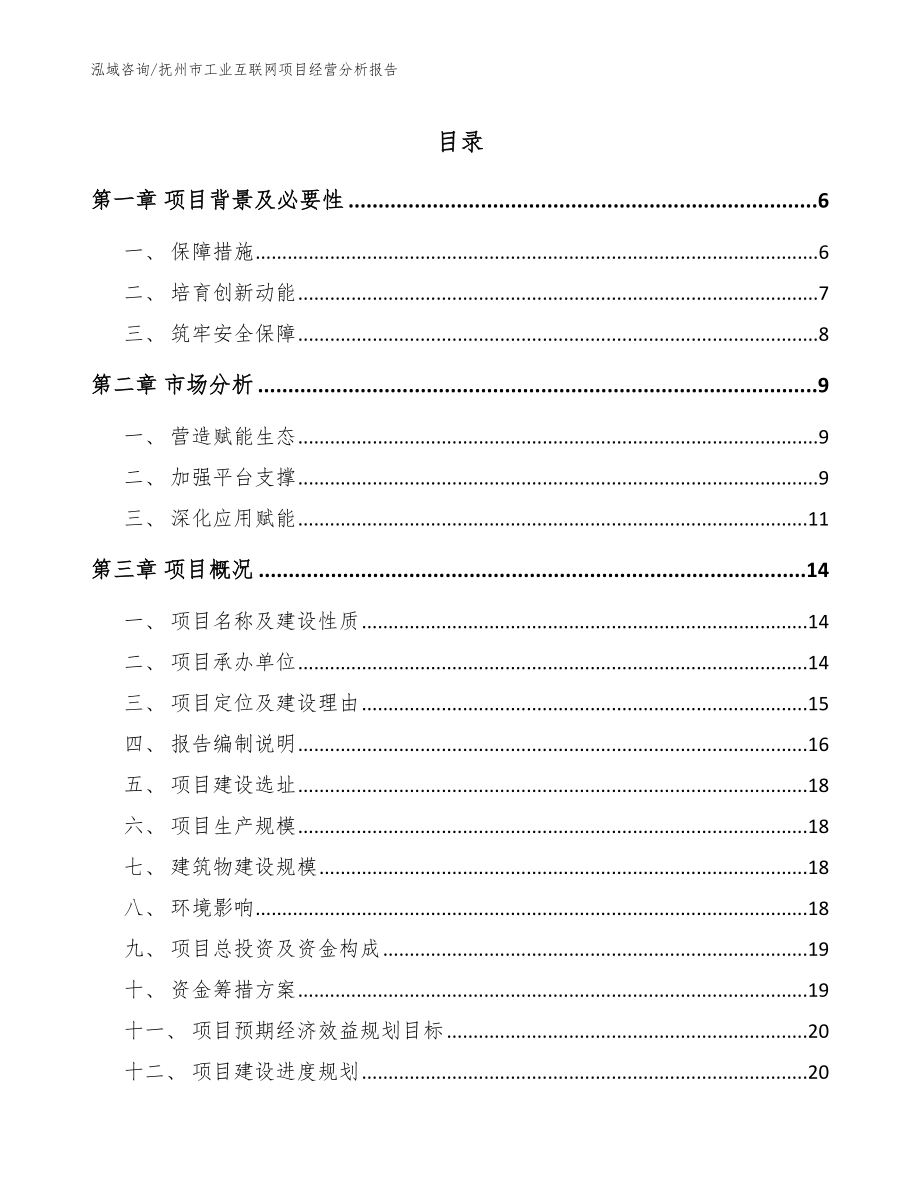 抚州市工业互联网项目经营分析报告_第1页